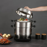 Zhang Xiao Quan 28cm Multi-Tier Stainless Steel Steamer - 45-Degree Angle
