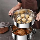 Zhang Xiao Quan 28cm Multi-Tier Stainless Steel Steamer - Rear View