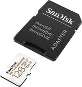 Sandisk Max Endurance Microsdxc Card SQQVR 128G (60 000 HRS) UHS-I C10 U3 V30 100MB/S R 40MB/S W SD Adaptor SDSQQVR-128G-GN6IA - Side View