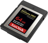 SanDisk 64GB Extreme PRO CFexpress Card Type B - SDCFE-064G-GN4NN READ 1500 MB/S WRITE 800MB/S - Front View