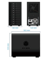 ICY BOX IB-3810-C31 SINGLE enclosure for 10x HDD with USB 3.1 (Gen 2) Type-C or Type-A interface - Rear View