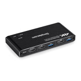 Simplecom KM420 HDMI KVM Switch with 4K@60Hz Support and 4-Port USB 3.0 Hub - Side View