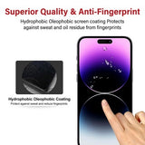 Ultimate 9H Hardness Tempered Glass Protector for iPhone 15 Plus / 15 Pro Max - Top-Down View