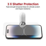 Ultimate 9H Hardness Tempered Glass Protector for iPhone 15 Plus / 15 Pro Max - 45-Degree Angle