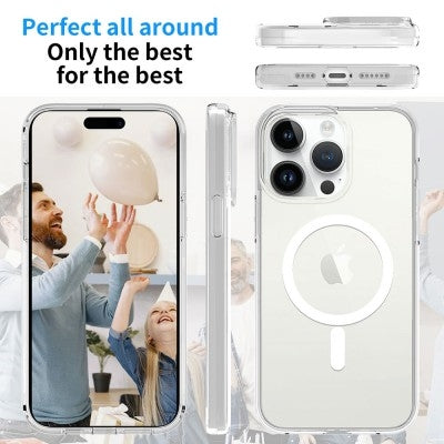 Shock-Resistant Clear MagSafe Case for iPhone 15 Pro Max