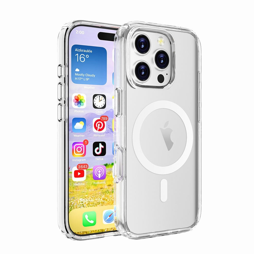 Military-Grade Shockproof Clear MagSafe Case for iPhone 16 Plus