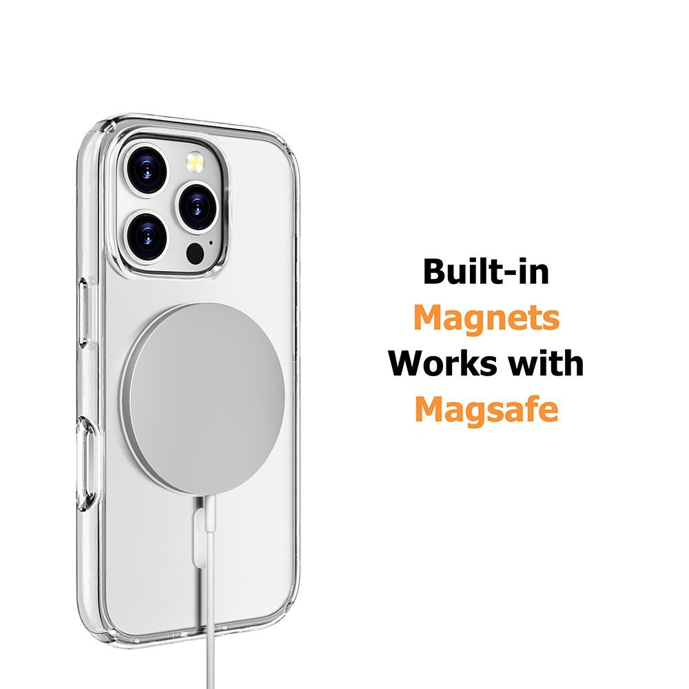 Military-Grade Shockproof Clear MagSafe Case for iPhone 16 Plus