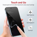 Privacy Tempered Glass Screen Protector for iPhone 16 Pro / 17 / 17 Pro - Close-Up Angle