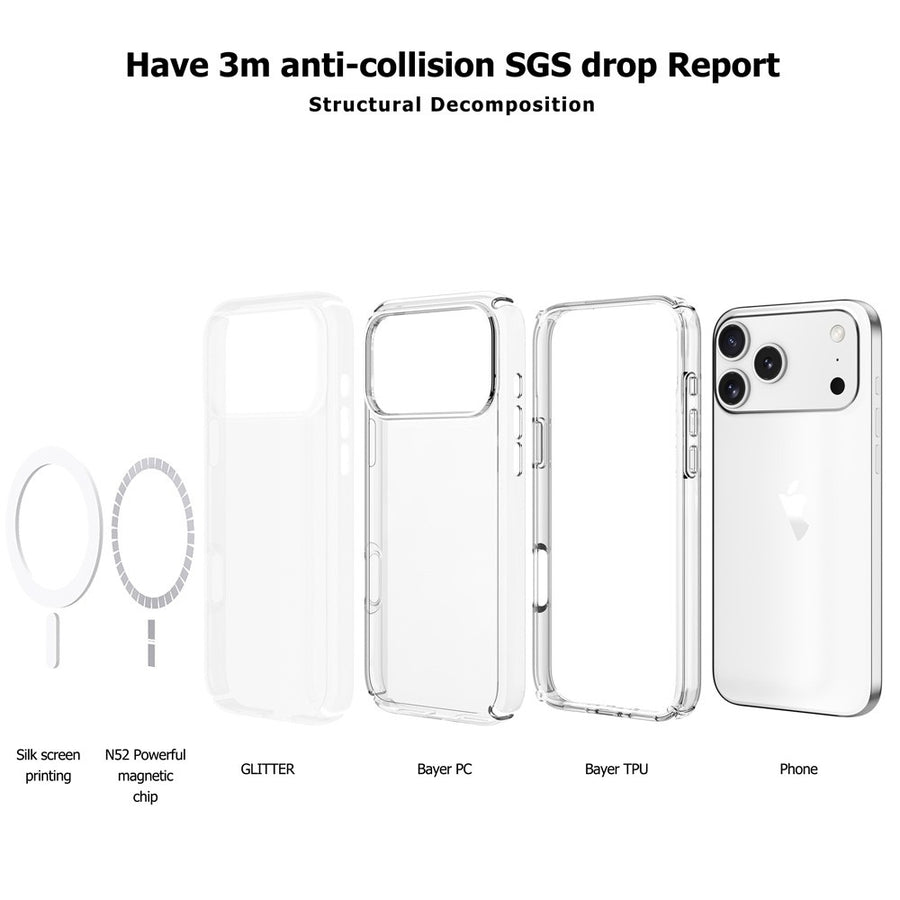 UTIA Ultimake Shockproof Transparent Case Cover With Magnetic Ring for iPhone 17 Pro Max