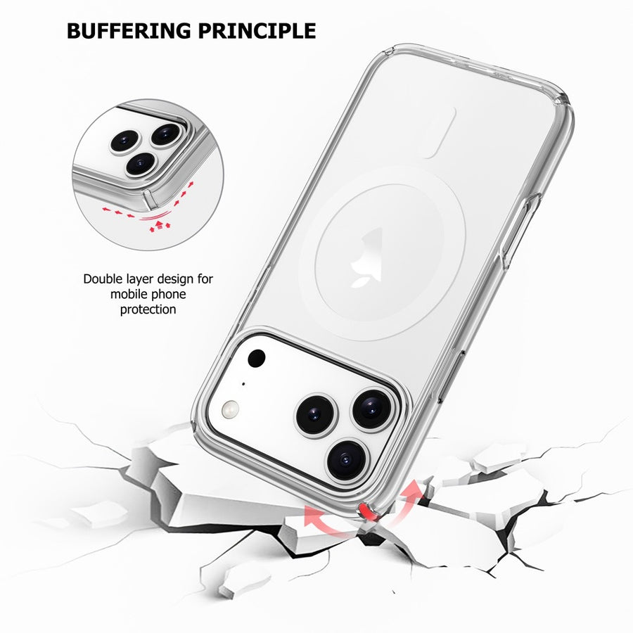 UTIA Ultimake Shockproof Transparent Case Cover With Magnetic Ring for iPhone 17 Pro Max