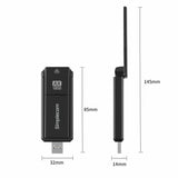 Simplecom NW812 AX1800 Dual Band WiFi 6 USB Adapter with Foldable Antenna - 45-Degree Angle
