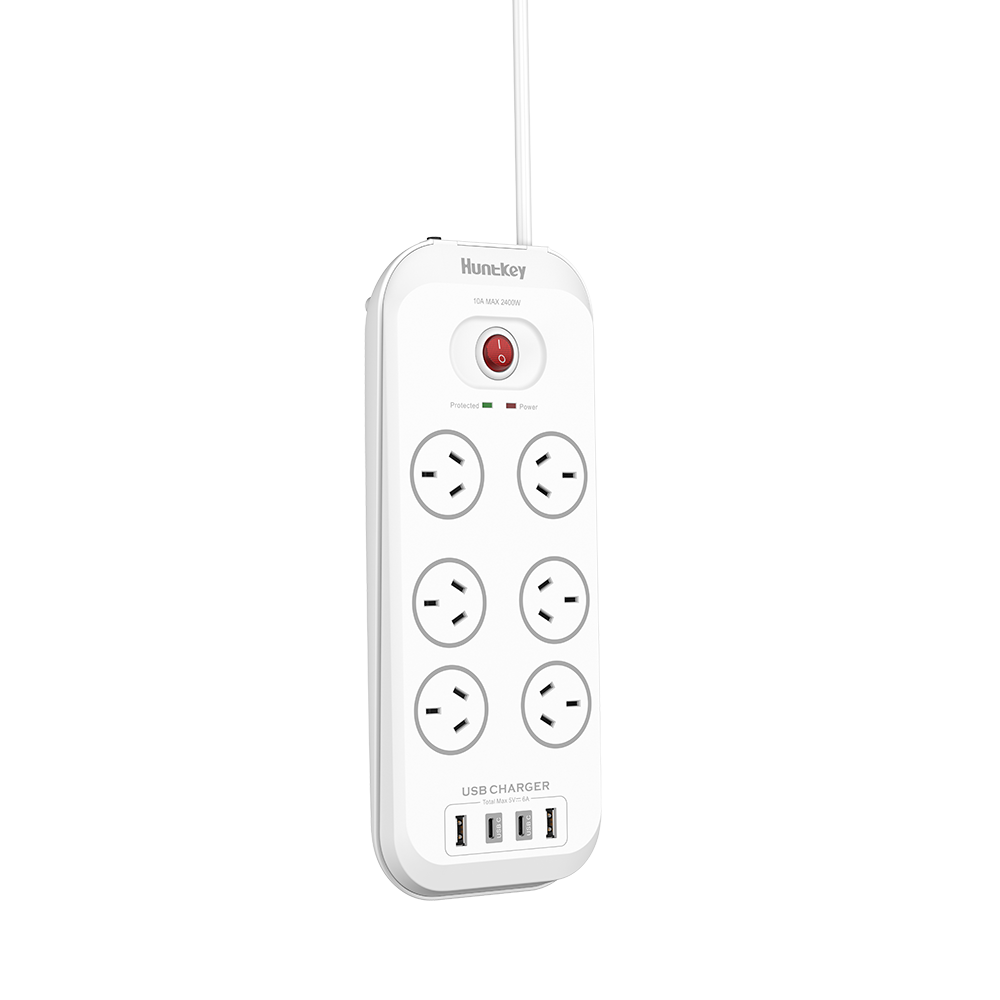 Huntkey SAC607C Power Strip with 6 Outlets, 2 USB-A & 2 USB-C Ports, Surge Protection