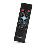 Simplecom RT250 Rechargeable 2.4GHz Wireless Remote Air Mouse Keyboard with Touch Pad and Backlight - Front View