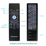 Simplecom RT250 Rechargeable 2.4GHz Wireless Remote Air Mouse Keyboard with Touch Pad and Backlight - Side View