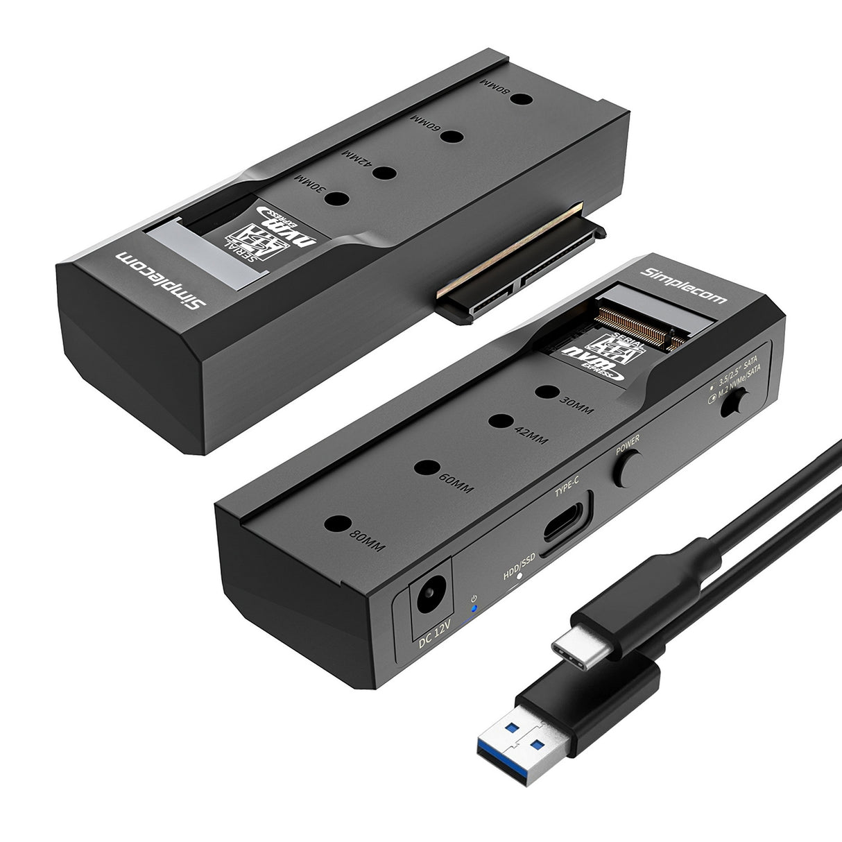 Dual-Mode USB 3.2 Gen 2 Adapter for NVMe/SATA M.2 SSD & 2.5"/3.5" HDD with Power Supply