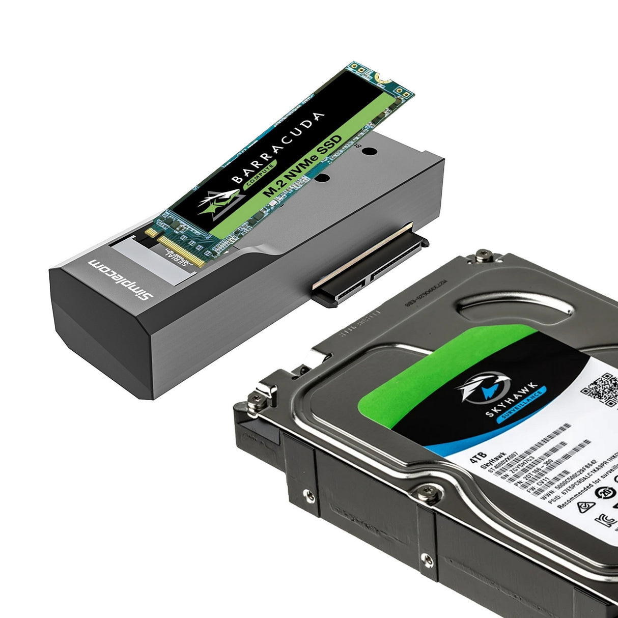 Dual-Mode USB 3.2 Gen 2 Adapter for NVMe/SATA M.2 SSD & 2.5"/3.5" HDD with Power Supply