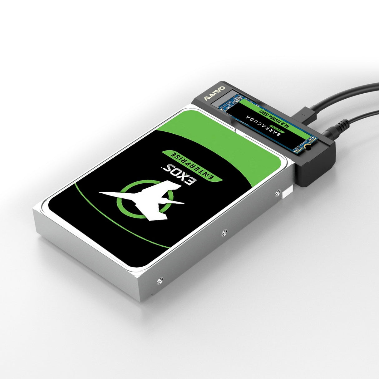 Dual-Mode USB 3.2 Gen 2 Adapter for NVMe/SATA M.2 SSD & 2.5"/3.5" HDD with Power Supply