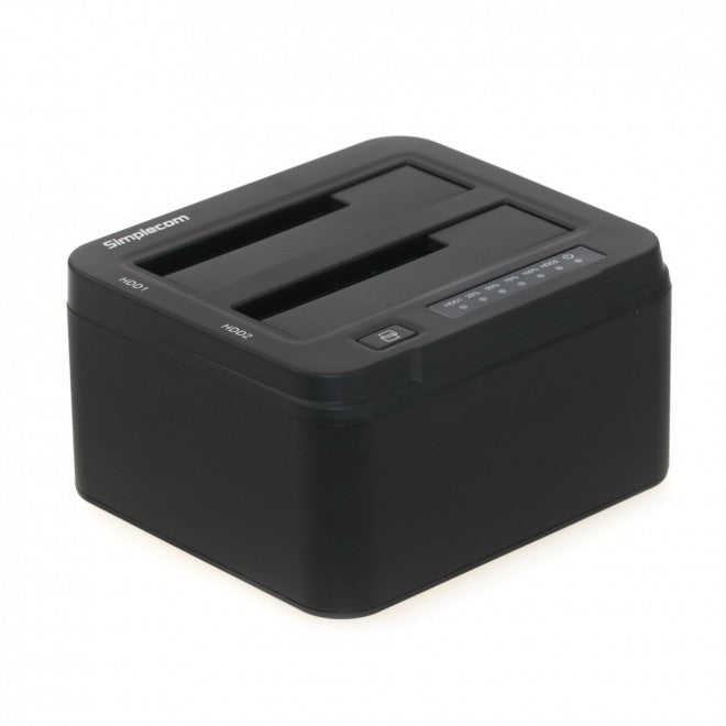 Simplecom SD322 Dual Bay USB 3.0 Aluminium Docking Station for 2.5 and 3.5 SATA HDD Black