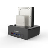 Simplecom SD352 USB 3.0 to Dual SATA Aluminium Docking Station with 3-Port Hub and 1 Port 2.1A USB Charger - Top-Down View