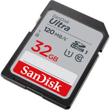 SANDISK SDSDUN4-032G-GN6IN  SDHC Ultra UHS-I Class 10 , U1, 120mb/s read &10mb/s write - Side View