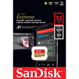 SANDISK SDSQXAF-032G-GN6MN 32GB MICRO SDHC EXTREME A1 V30, UHS-I/ U3, 100MB/s ,NO  SD ADAPTER - Side View