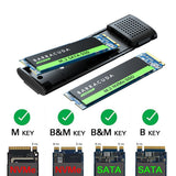 Simplecom SE516 NVMe / SATA Dual Protocol M.2 SSD Tool-Free USB-C Enclosure USB 3.2 Gen 2 10Gbps - Side View