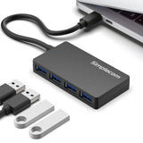 Simplecom CH350 SuperSpeed USB-C to 4-Port USB-A Hub USB 3.2 Gen1 - Top-Down View