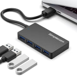 Simplecom CH352 4-Port SuperSpeed USB 3.0 Type-A Hub - Top-Down View