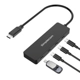 Simplecom CH384 USB-C 4-Port Hub - Fast 10Gbps Data Transfer - Front View