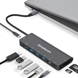 Simplecom CHT590 USB-C SuperSpeed 9-in-1 Multiport Docking Station HDMI 2.0 - Side View