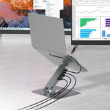 Simplecom CHT660 Adjustable Aluminium Laptop Stand with 6-Port USB-C Docking Station Dual 4K HDMI Display - Rear View