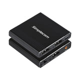Simplecom CM214 DisplayPort Splitter 1 IN 2 OUT MST Hub for Dual Extended Screens 4K DP 1.4 - Side View
