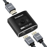 Simplecom CM302v2 8K@60Hz HDMI 2.1 Bi-Directional Switch Selector - Front View