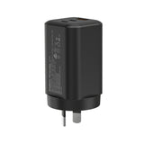 Simplecom CU365 3-Port PD 65W GaN Wall Charger Dual USB-C + USB-A for Phone Laptop - Top-Down View