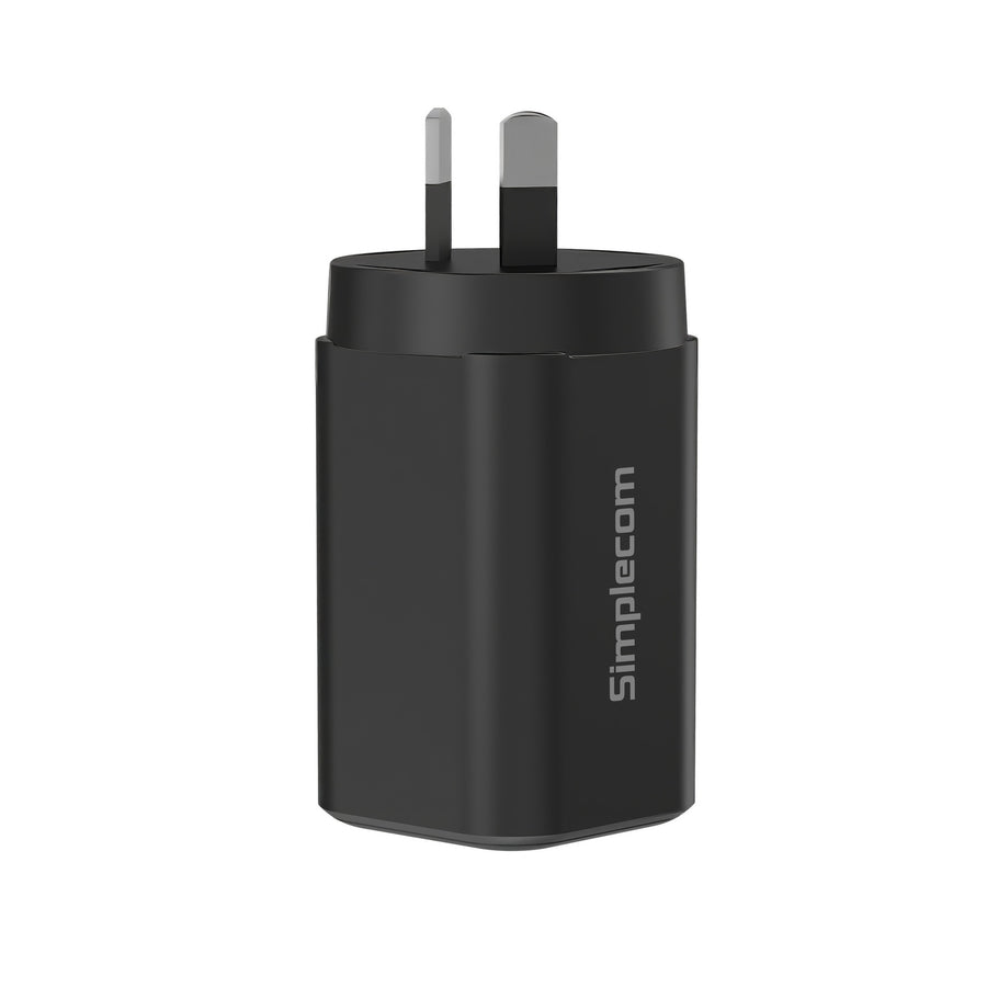 Simplecom CU365 3-Port PD 65W GaN Wall Charger Dual USB-C + USB-A for Phone Laptop