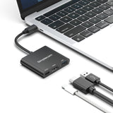 Simplecom DA320 USB-C 3-In-1 Adapter USB 3.2 Gen 1 5Gbps PD HDMI 2.0 4K@60Hz - Side View