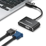 Simplecom DA326C USB 3.0 and USB-C to HDMI + VGA Video Card Adapter Full HD 1080p - Top-Down View