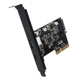 Simplecom EC312v2 PCIe x4 to 2-Port USB 3.2 Gen II 10Gbps USB-C and USB-A Expansion Card