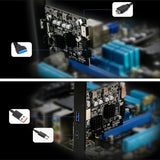 Simplecom EC315 PCIe x4 to 4-Port USB 3.2 Gen II 10Gbps Type-C and Type-A with Front Panel USB 3.0 and USB-C Key-A Expansion Card - Top-Down View