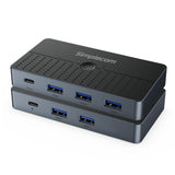 Simplecom KM320 2-Way SuperSpeed USB Switch 4-Port Hub with USB-C USB 3.0 5Gbps - Side View