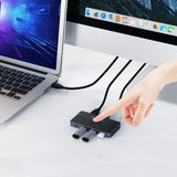 Simplecom KM320 2-Way SuperSpeed USB Switch 4-Port Hub with USB-C USB 3.0 5Gbps - 45-Degree Angle