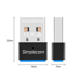 Simplecom NB540 USB Bluetooth 5.4 Adapter Wireless Dongle - Top-Down View