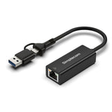 Simplecom NU315C SuperSpeed USB-C and USB-A to Gigabit Ethernet Adapter - Side View