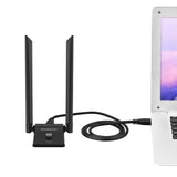 Simplecom NW628v2 AX1800 Dual Band WiFi 6 USB Adapter with 2x 5dBi High Gain Antennas - 45-Degree Angle