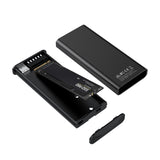 Smart LED USB-C Enclosure for NVMe/SATA M.2 SSDs - 10Gbps Transfer Speed - Side View