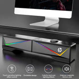 HP DHE-6005 Wired RGB Gaming Surround Soundbar Stereo Speaker - Top-Down View