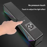 HP DHE-6005 Wired RGB Gaming Surround Soundbar Stereo Speaker - 45-Degree Angle