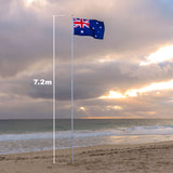 Rustproof Aluminum Flag Pole with 7.2m, Heavy-Duty Telescoping Pole for Outdoors, Gardens, Roof Walls, Durable Pole Set - Extra Image