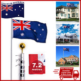 Rustproof Aluminum Flag Pole with 7.2m, Heavy-Duty Telescoping Pole for Outdoors, Gardens, Roof Walls, Durable Pole Set - Extra Image