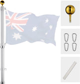 Rustproof Aluminum Flag Pole with 7.2m, Heavy-Duty Telescoping Pole for Outdoors, Gardens, Roof Walls, Durable Pole Set - Top-Down View